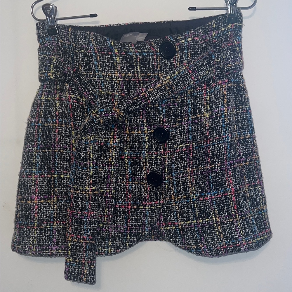 ASOS Colorful Tweed Button Mini Skirt